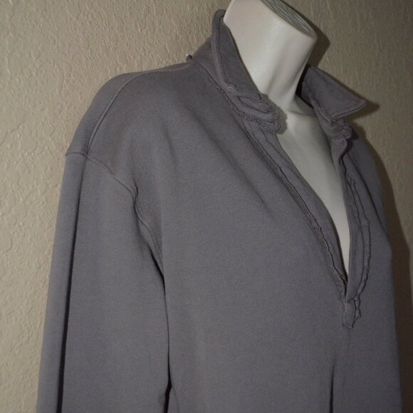 $238 Sz S Frank & Eileen Gray Triple Fleece Patrick Popover Henley Sweatshirt - Picture 4 of 7